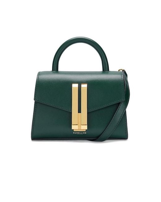 DeMellier London Green Structured Leather Montreal Top-Handle Bag