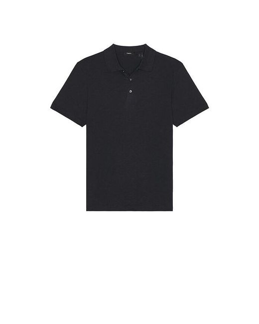 Theory Black Bron Cotton Polo for men