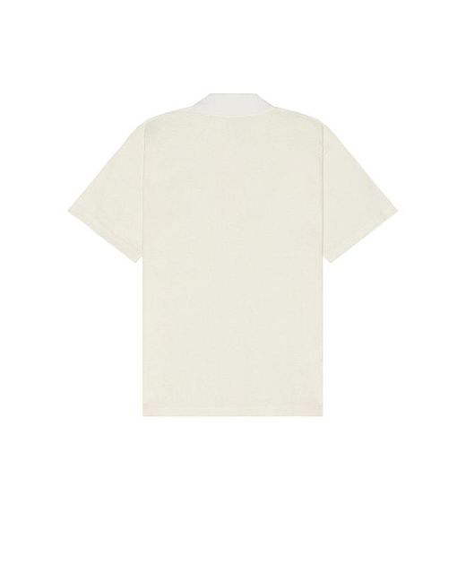 Norse Projects White Espen Loose Printed Short Sleeve Polo for men