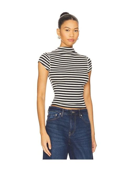 Raya De Camiseta Lola En Color Negro, Blanco Talla (También En M, S, Xl, Xs) Free People de color Blue