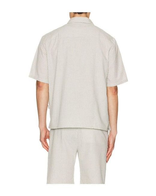 BOUND Gray Gingham Cropped Shirt for men