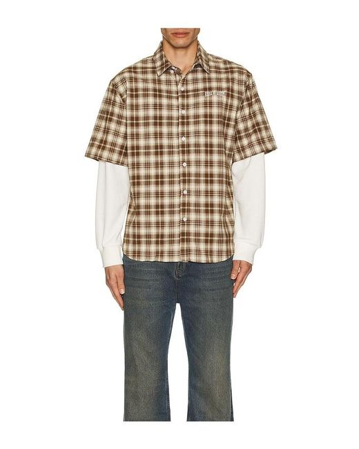 House Of Sunny White Double Layered Button Down Shirt for men