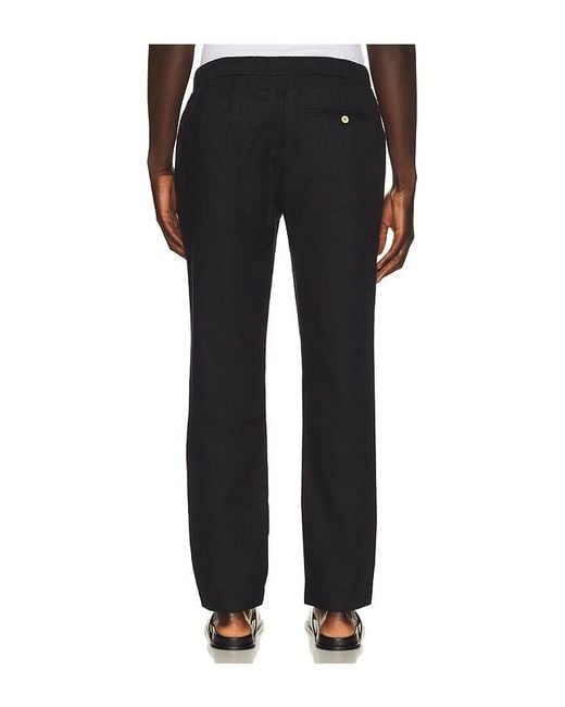 Frescobol Carioca Black Oscar Linen Chino Pant for men