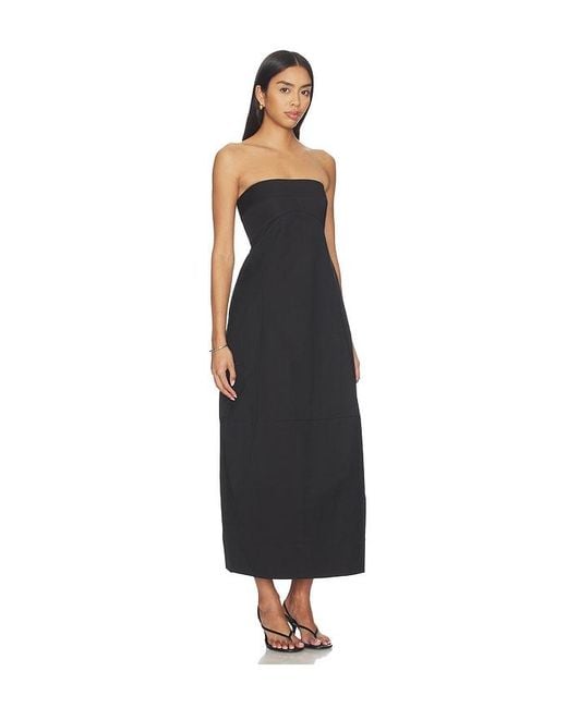 St. Agni Black Plissiertes Cocoon-Kleid Aus Canvas