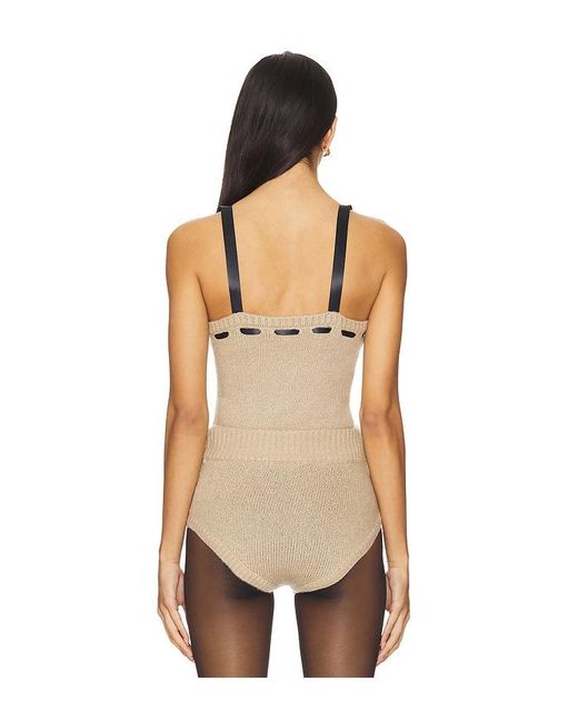 For Love & Lemons Natural Solana Knit Tank Top
