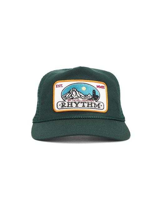 Rhythm Green Horizon Trucker Cap for men