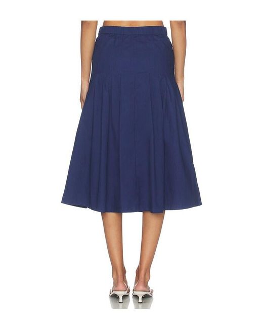 SER.O.YA Blue Yumi Poplin Skirt