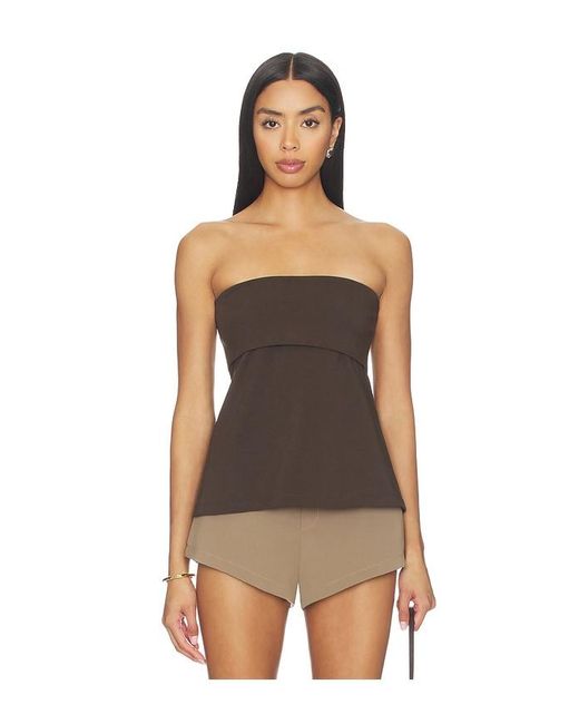 Closed Brown Peplon Top