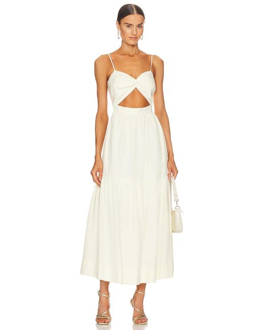 Shona Joy Cecilia Twist Bodice Midi Dress in White Lyst