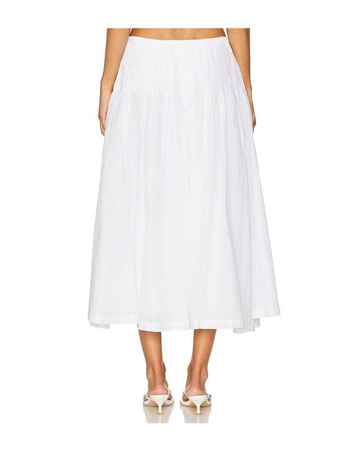 LPA White Emmy Midi Skirt