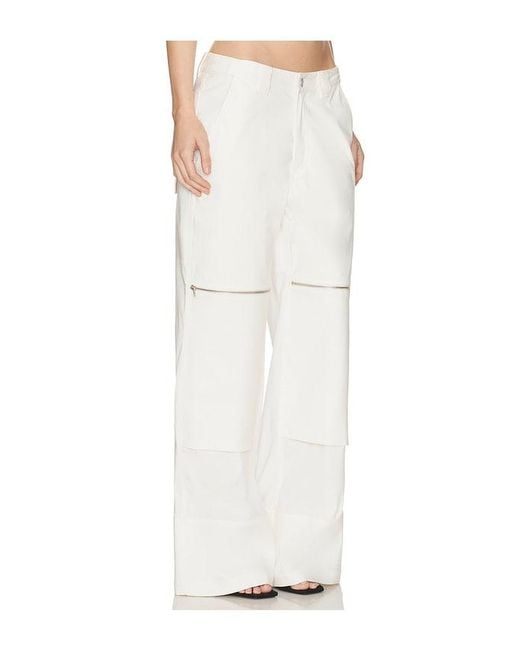 HAELO White Flex Waist Zip Cargo Pant