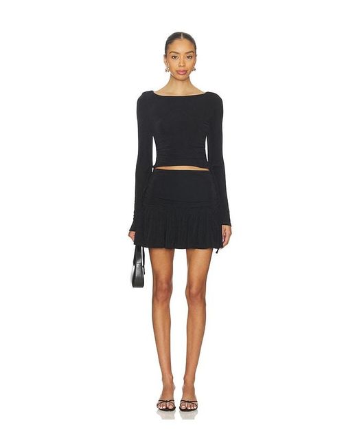 MAJORELLE Black Morie Mini Skirt