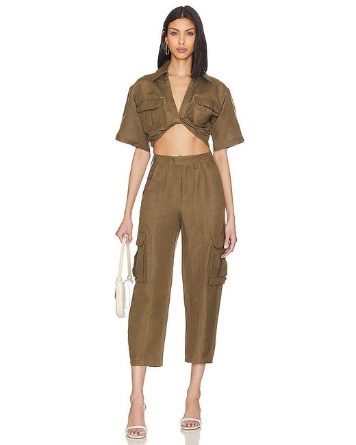 L'academie Brown 'Academie The Chrisa Crop Blouse