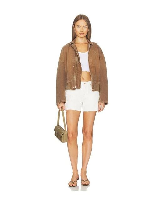 7 For All Mankind White Monroe Long Shorts