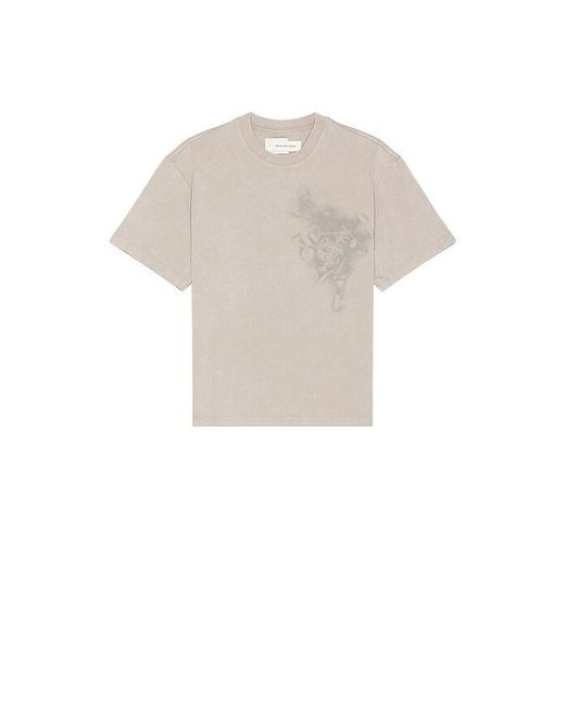 Feng Chen Wang Gray Spray Painted Plant Dye Tee for men