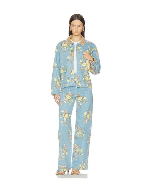Veronica Beard Blue Taylor High Rise Wide Leg Jeans