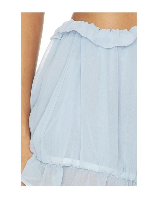 Milkwhite Blue Ruffle Short