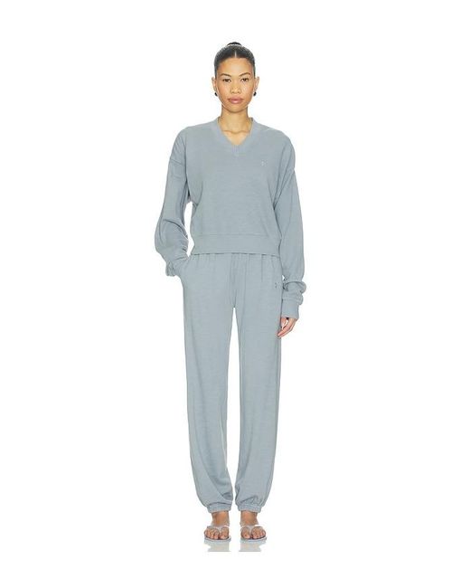 ÉTERNE Blue Lightweight French Terry Boyfriend Pocket Sweatpant