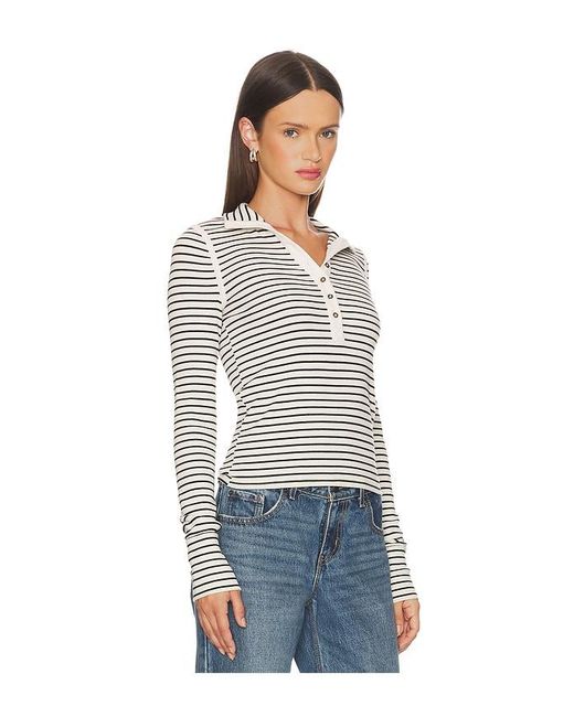 Free People White X We The Free Lake Henley Stripe