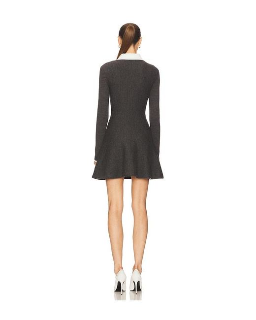 Self-Portrait Black Crochet Flower Collared Knit Mini Dress