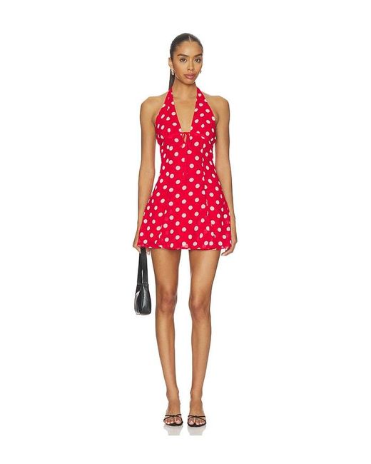 MORE TO COME Red Olivea Halter Mini Dress