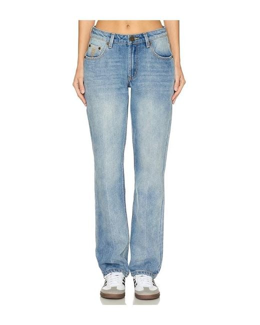 One Teaspoon Blue Truckers Mid Waist Straight Leg Jeans