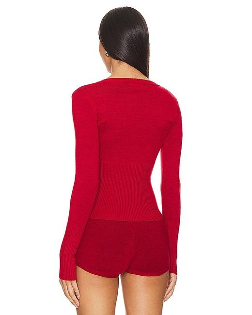 Frankie's Bikinis Red Lenon Cloud Knit Sweater