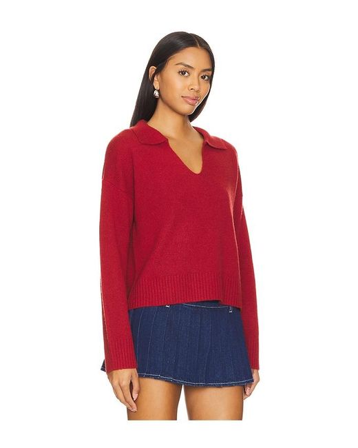 Bella Dahl Red Pullover Sweater With Collar