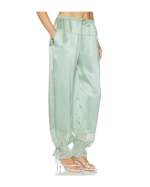 Ulla Johnson Green Camile Silk Cinched Pant