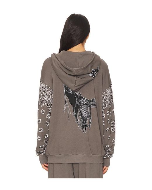 Lauren Moshi Brown Horse Classic Hoodie