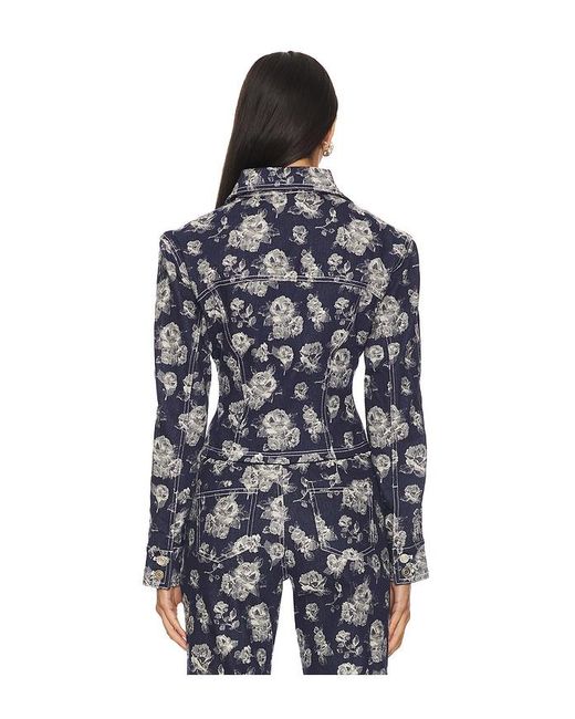 YUHAN WANG Blue Rose Slim Fit Jacket