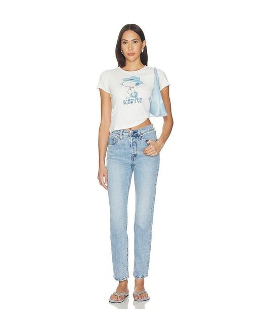 Junk Food Blue Giddy Up Snoopy Tee