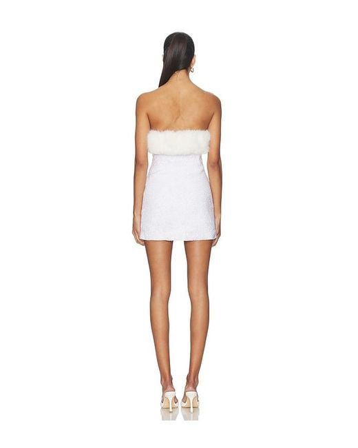 retroféte White Torin Sequin Fur Dress
