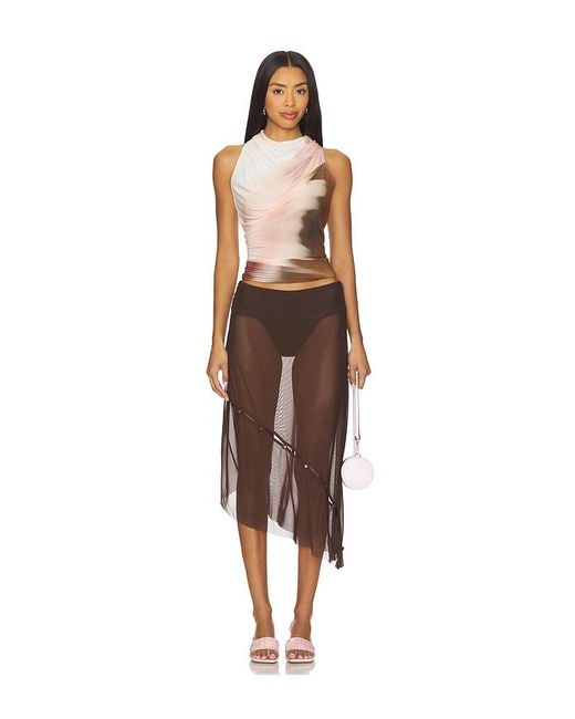 Helmut Lang Brown Sleeveless Wind Top