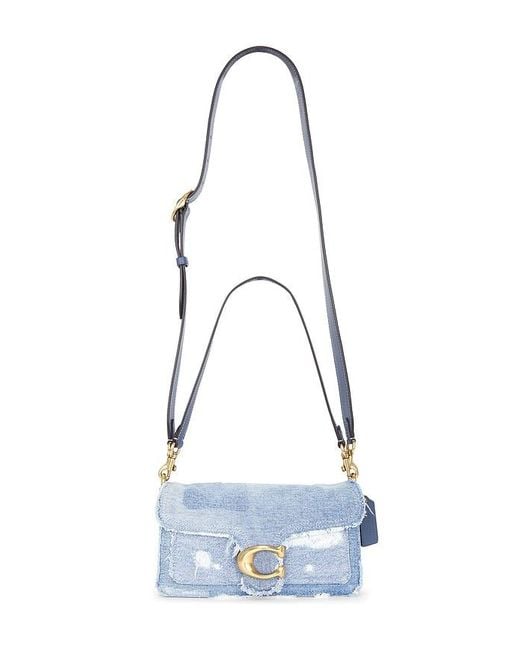COACH Blue Upcycled Patchwork Tabby Shoulder Bag