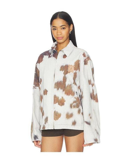 we11done Multicolor Cowhide Print Work Jacket