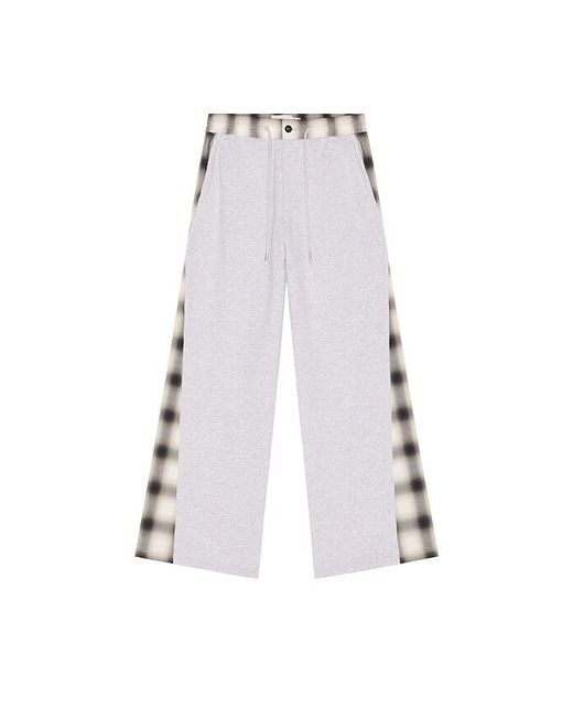Feng Chen Wang White Patched Panel Jersey Trousers for men