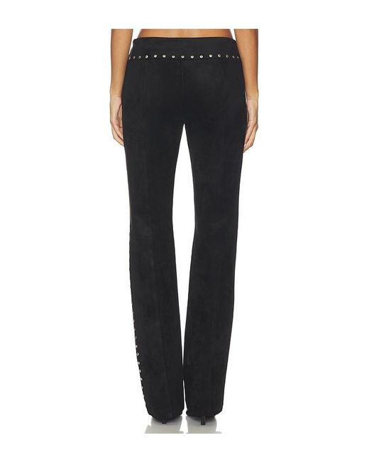 Amanda Uprichard Black Regency Suede Pants