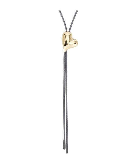 Jenny Bird Metallic Art Heart Bolo Tie Necklace
