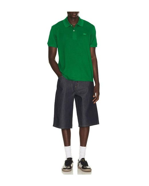 Lacoste Green Runway Classic Fit Silk Pique Polo Shirt for men