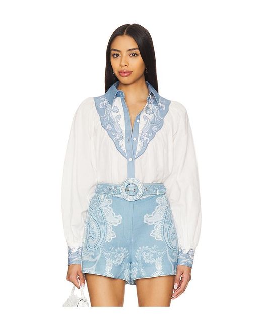 Hemant & Nandita Blue Yoke Shirt