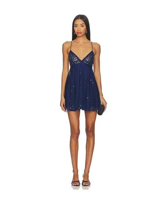 Free People Blue Noel Shine Mini Dress
