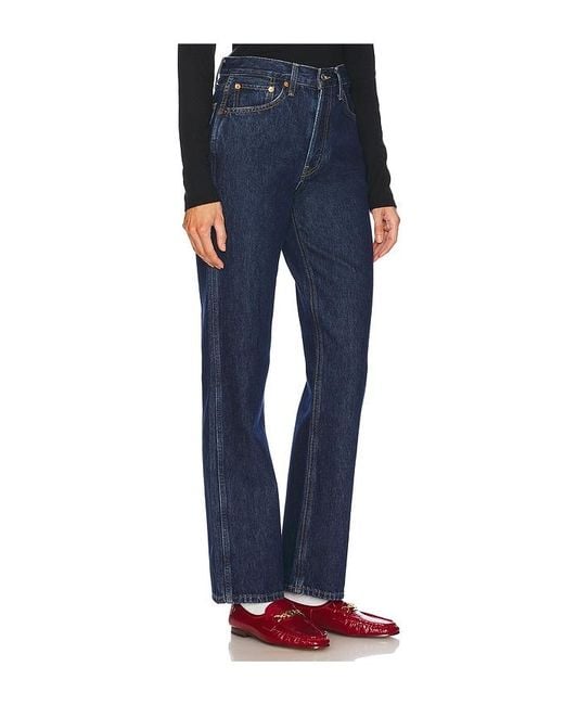 Re/done Blue 90's High Rise Loose Jeans