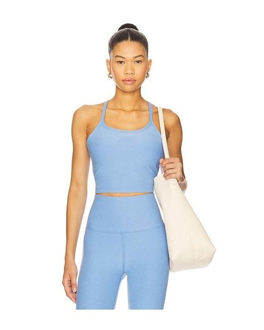 Camiseta Corta Con Espalda Nadadora Spacedye En Color Bebe Azul Talla (También En Xl, Xs, Xxl) Beyond Yoga de color Blue