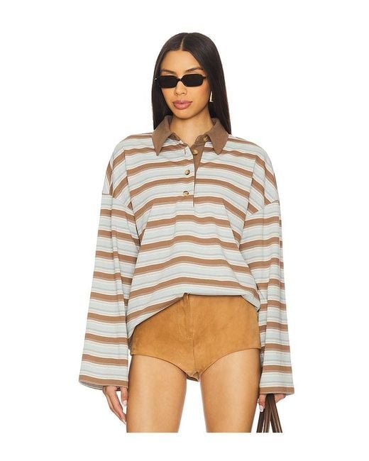 Lovers + Friends Natural Rowan Rugby Top