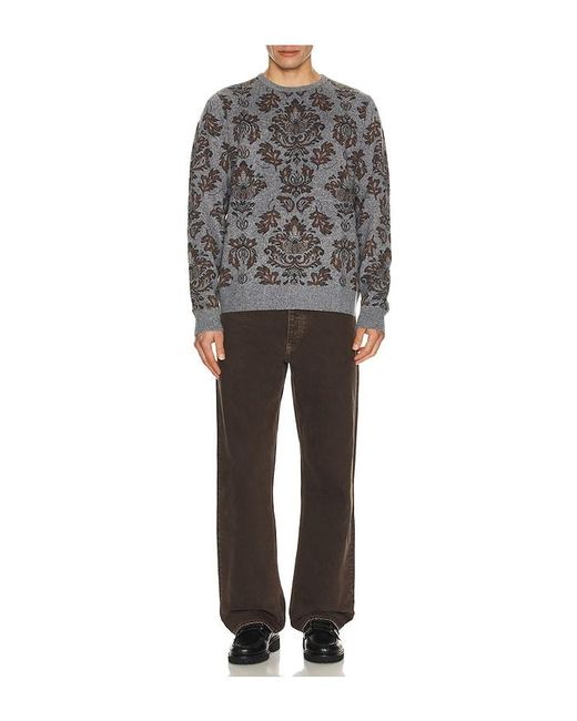Rhythm Gray Demask Knit Sweater for men