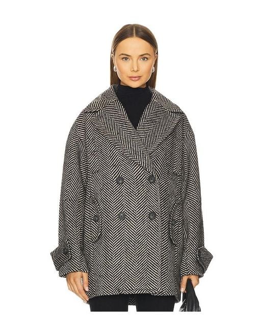 Free People Black Ari Wool Peacoat