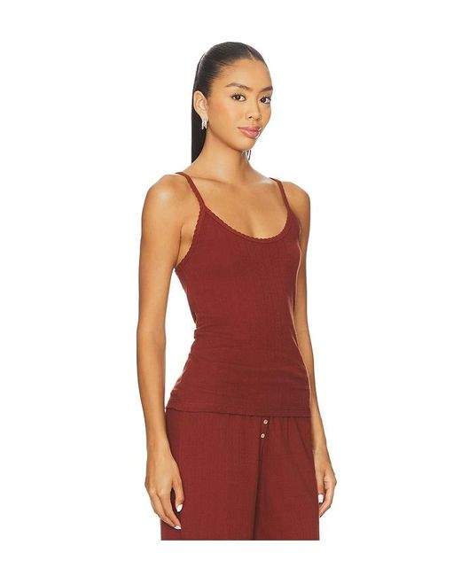 Leset Pointelle タンクトップ Red