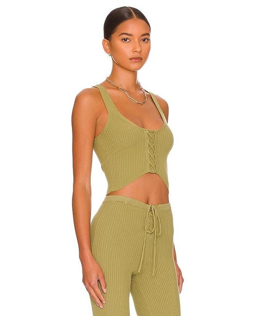 Camila Coelho Green Oberteil Aus Strick Mit Schnürung Artemis