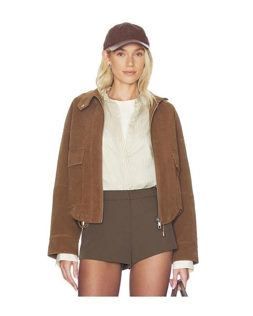 Apparis Brown Kate Sans Suede Bomber Jacket